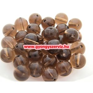 Füstkvarc ásványgyöngy.  8mm. 1 szál, kb. 40cm.