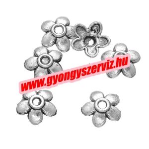 Gyöngykupak. 6mm. Antik ezüst szín.  100db.