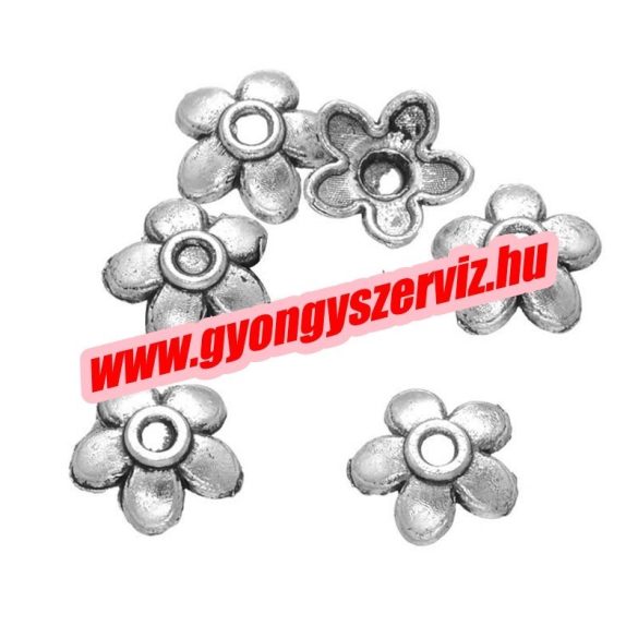 Gyöngykupak. 6mm. Antik ezüst szín.  100db.