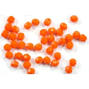 Cseh csiszolt gyöngy. 8mm. Narancs opál. 50db/csomag.