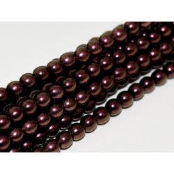   Cseh tekla üveggyöngy. 6mm. Iridescent bordó. 100db/szál.