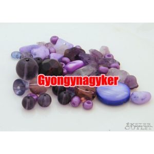 Vegyes gyöngy válogatás. Üveg, ásvány gyöngy mix. 4 választható szín!  50gramm/csomag.