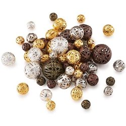 Filigrán fém gyöngy mix. 50gramm/csomag.