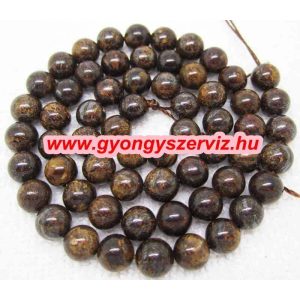 Bronzit ásványgyöngy. 10mm.  1 szál. 