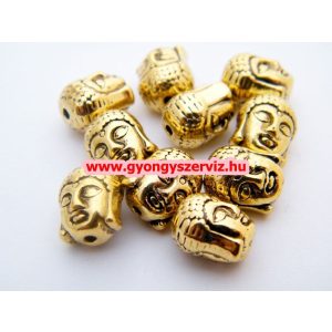 20db. Fémgyöngy. Köztes gyöngy. Buddha. Antik arany szín. 