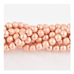   Matt hematit ásványgyöngy. 8mm. Rózsaarany szín. 1 szál.