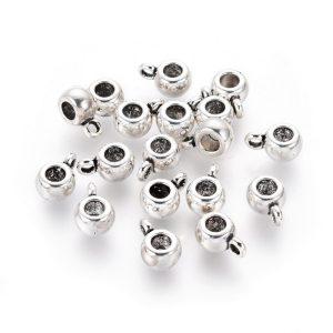 100db. Charm tartó, medál tartó. 9x6mm. Antik ezüst szín.