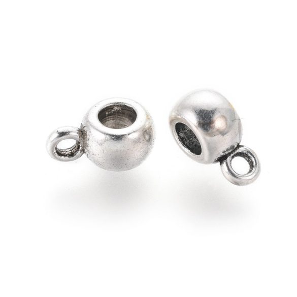 100db. Charm tartó, medál tartó. 9x6mm. Antik ezüst szín.