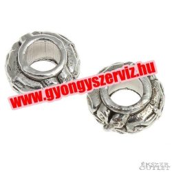   Virág. 6x4mm. Antik ezüst szín. Fémgyöngy, köztes gyöngy. 100db/csomag.