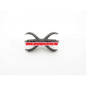 Kiárusítás! Cirkon köztes gyöngy. Sárkánykarom. Fekete szín, fekete kristály.