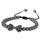 Kiárusítás! Cirkon köztes gyöngy. Sárkánykarom. Fekete szín, fekete kristály.