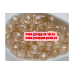 50db. Cseh csiszolt gyöngy. Csillogó pezsgő. 8mm.  