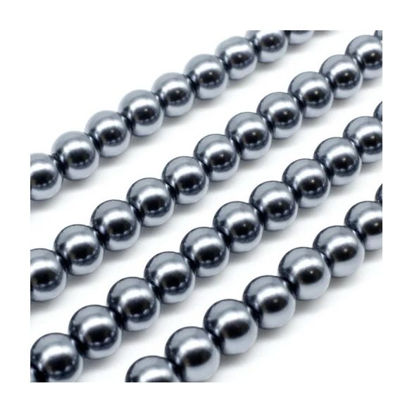 Cseh tekla üveggyöngy. 6mm. " Platina." 100db/szál.