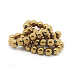 Hematit ásványgyöngy. 8mm. Arany szín.