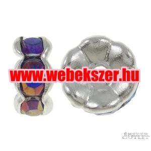 100db. Fémgyöngy. Köztes gyöngy. Rondell. 7x3mm. Lila.