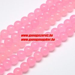   Jade ásványgyöngy. 8mm. "Rózsakvarc". 1 szál, kb. 40cm.