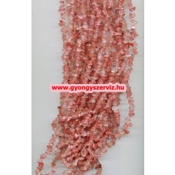   Cseresznyekvarc törmelékköves szál. Splitter gyöngy. 1 szál.