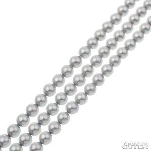 Shell pearl gyöngy. 10mm. Grafit.  1 szál. (kb. 40cm)