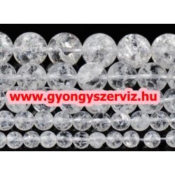   Roppantott hegyikristály. 10mm. Ásványgyöngy, féldrágakő gyöngy. 1 szál (kb. 40cm).