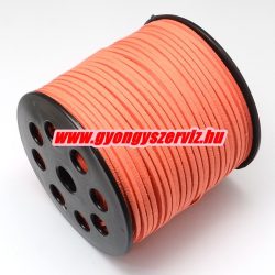 Velúr zsinór. 2.7x1.4mm. Fényes világos korall. 90m/db.