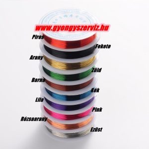 Réz ékszerdrót. 0.6mm. 6m. 10 színben. Válassz színt!