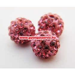 Shamballa gyöngy. 10 mm. Mályva.  10db.