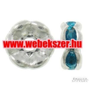 100db. Köztes gyöngy. Rondell. 5x2mm. Türkiz.   