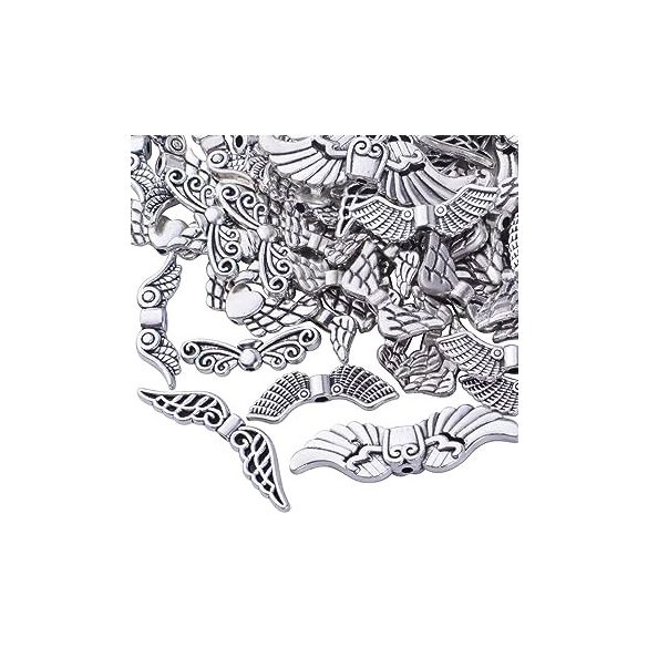 173db angyalszárny, fém köztes gyöngy. Antik ezüst színben, ajándék dobozban.