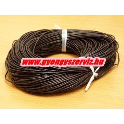 Bőr szalag, bőr zsinór. 1.5mm. Sötétbarna.10m/db.