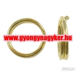 Fém karika. Szerelő karika. 5x1mm. Dupla. Arany szín.  100db.
