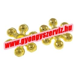   Hópehely. 7.5x7.5mm. Arany szín. Fémgyöngy, köztes gyöngy. 100db.