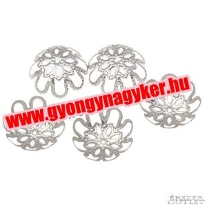 Gyöngykupak. Fém gyöngy. 15x5mm. Platina szín.    100db.