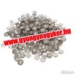 Gyöngykupak. Fém gyöngy. 15x5mm. Platina szín.    100db.