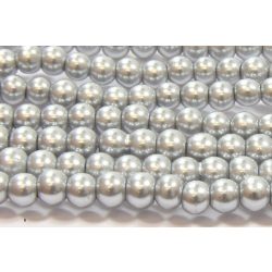 100db. Üveg tekla gyöngy. 6mm. Világos szürke.