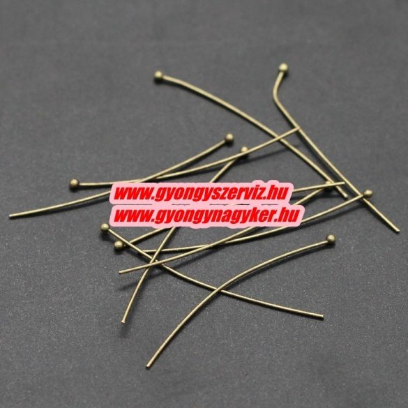 Gömbfejű szerelőpálca. 0.6x35mm. Antik bronz szín. 100db.