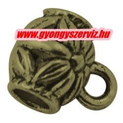 100db.  tartó, medál tartó. 9x7.5mm. Antik bronz szín. 