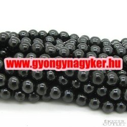 Hematit gyöngy. 6mm.  1 szál. (kb. 40cm)