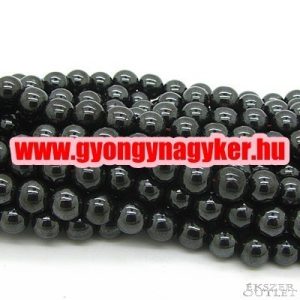 Hematit gyöngy. 6mm.  1 szál. (kb. 40cm)