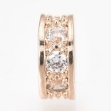 Kiárusítás! Cirkon köztes gyöngy. 7x3mm. Rózsaarany szín.