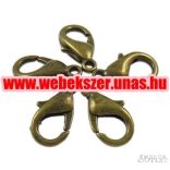 50db. Delfin zár. Ékszer kapocs. 7x12x3.50mm. Antik bronz.     