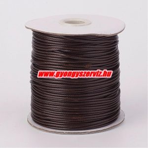 Viaszolt poliészter zsinór. 1mm. Barna. 160m/db.
