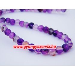 Leárazva! Achát gyöngy. 6mm. Lila.  1 szál.