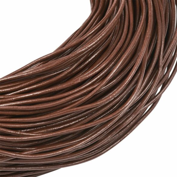 Bőr szalag, bőr zsinór. 2mm.  Sötétbarna. 10m/db