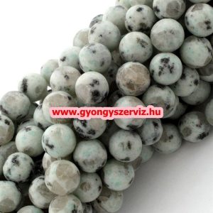 Ásványgyöngy, féldrágakő gyöngy. 6mm. Szezámkő. 1 szál, kb. 40cm.