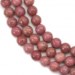 Pink rodonit ásványgyöngy. 8mm. 1 szál, kb. 40cm.