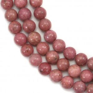 Pink rodonit ásványgyöngy. 8mm. 1 szál, kb. 40cm.