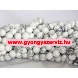   Howlit ásványgyöngy, féldrágakő gyöngy. 8mm.  1 szál, kb. 40cm.