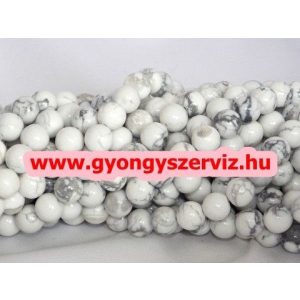 Howlit ásványgyöngy, féldrágakő gyöngy. 8mm.  1 szál, kb. 40cm.