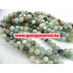   Ásványgyöngy, féldrágakő gyöngy. Amazonit.  Színes. 10mm.  1 szál (40cm).