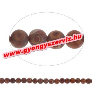 Tibeti achát ásványgyöngy . 8mm.  1 szál (40cm).